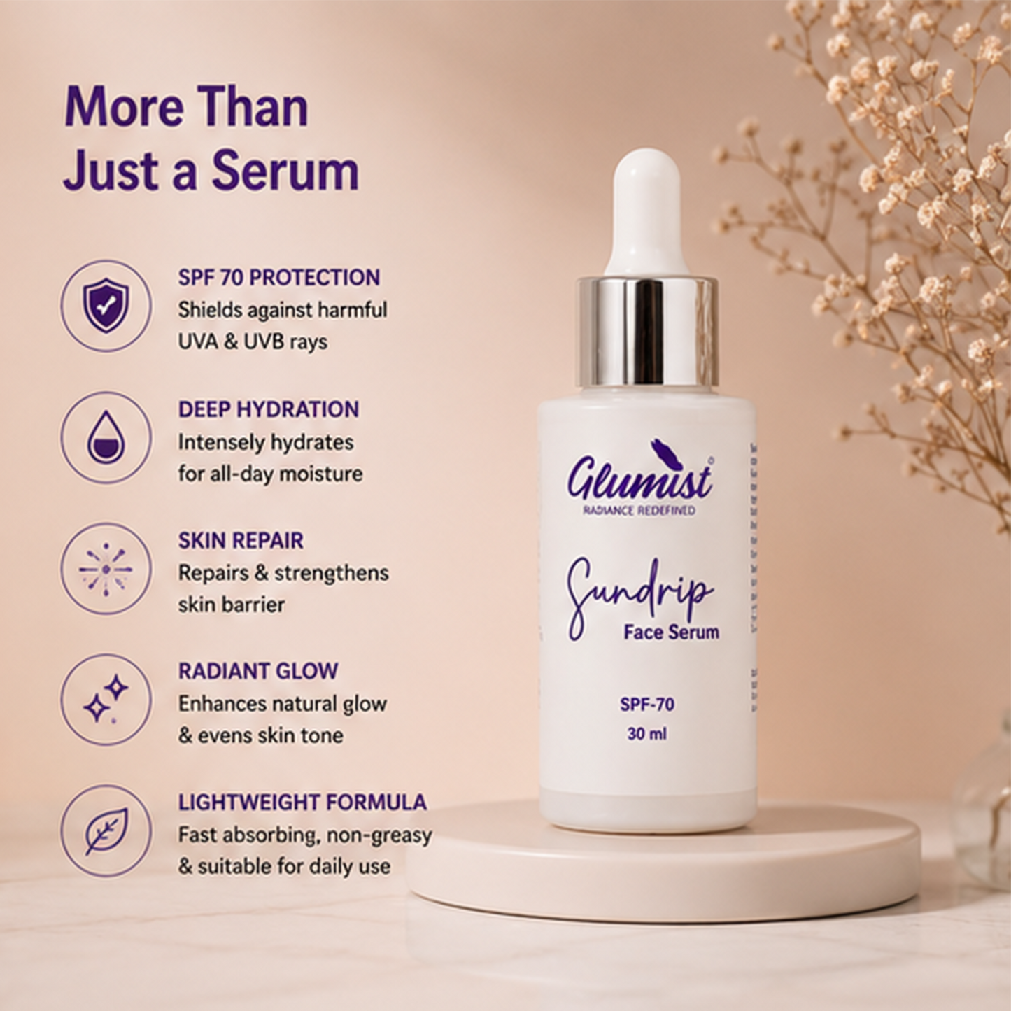 Glumist Sundrip™ Face Serum SPF 70