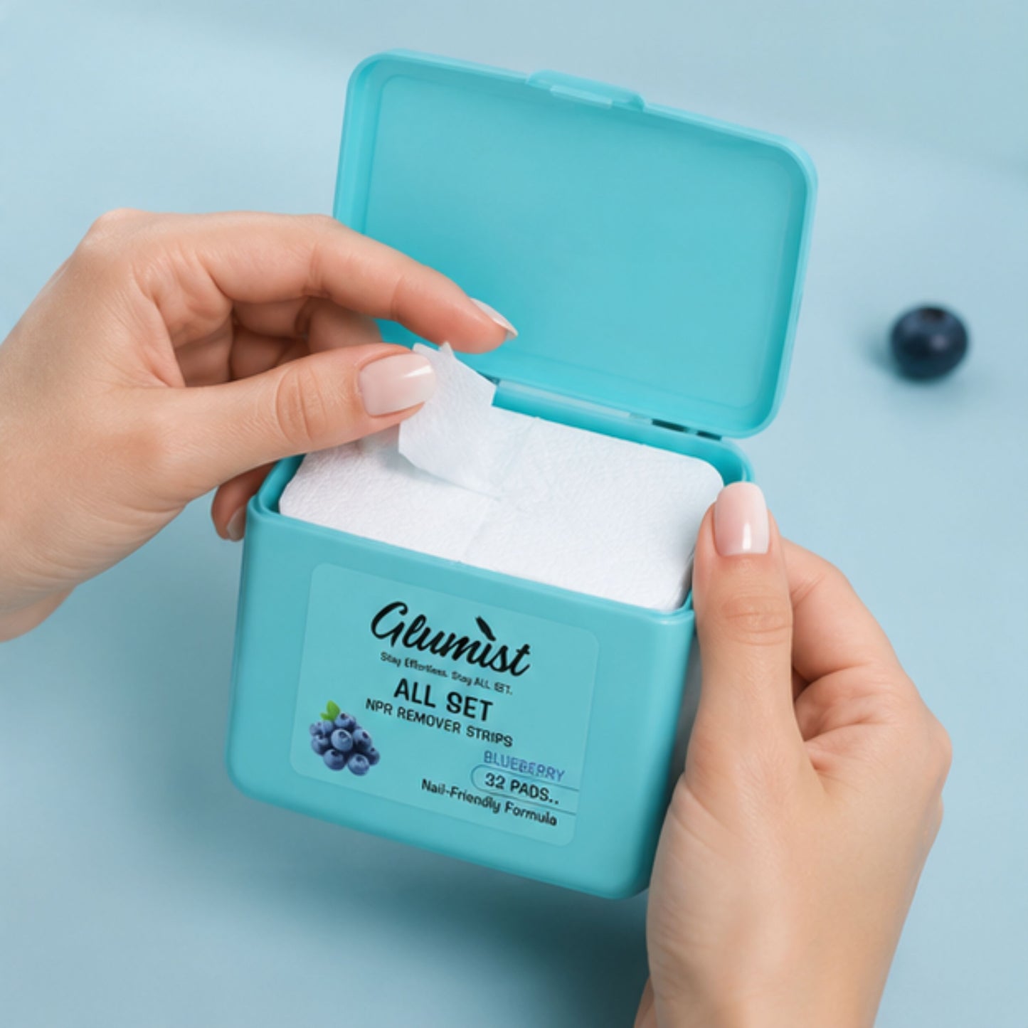 Glumist All Set™ Nail Polish Remover Pads – Blueberry