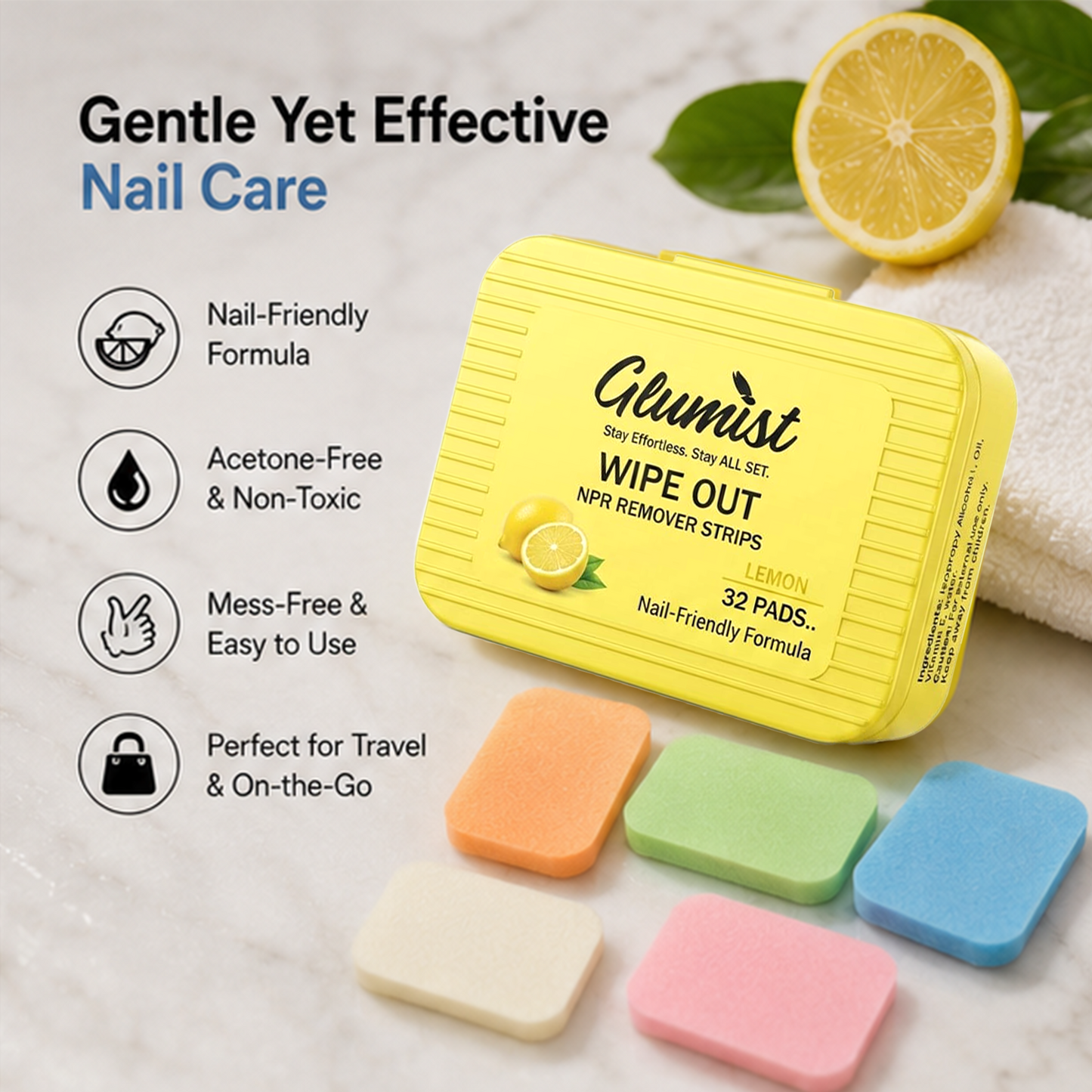 Glumist Wipe Out™ Nail Polish Remover Strips