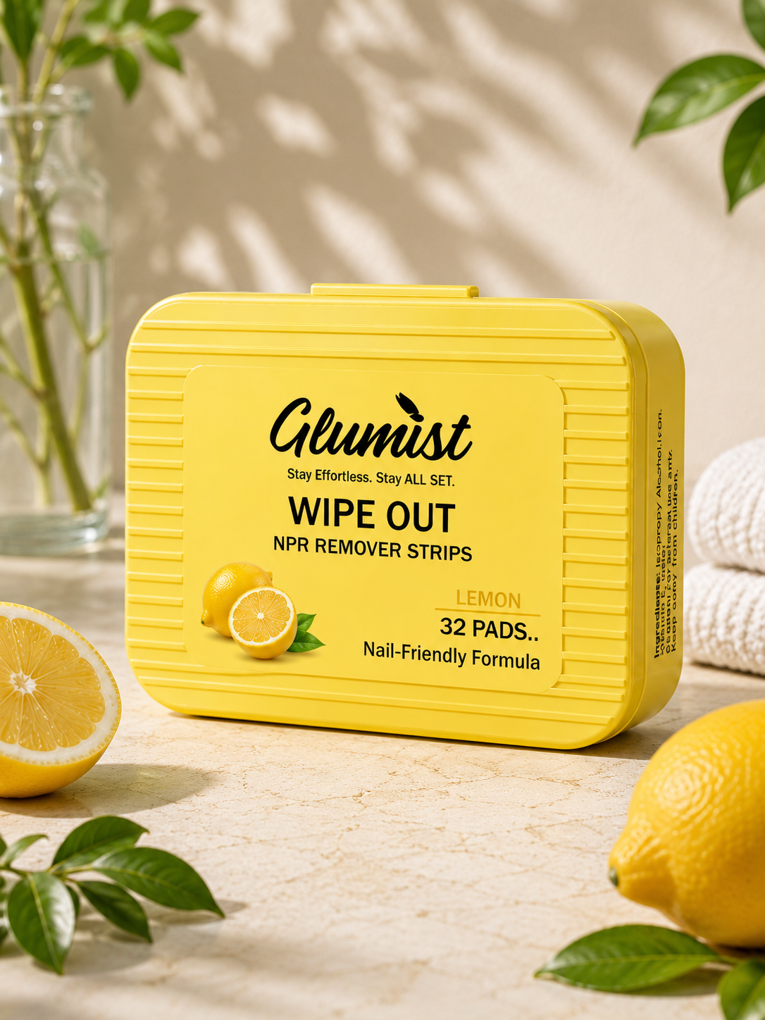 Glumist Wipe Out™ Nail Polish Remover Pads – Lemon